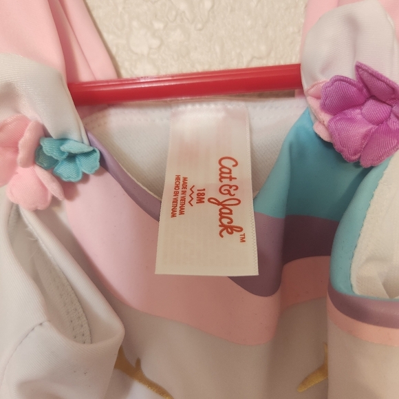 Cat & Jack pink unicorn one piece swimsuit size 18 months - Picture 2 of 7